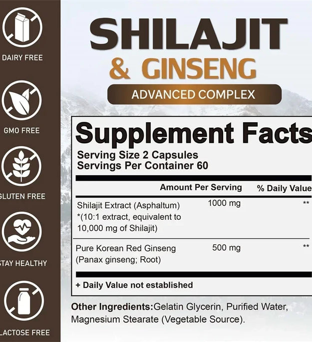 Shilajit - Energy Boost, Enhanced Performance, Promote Heart and Blood Circulation Health