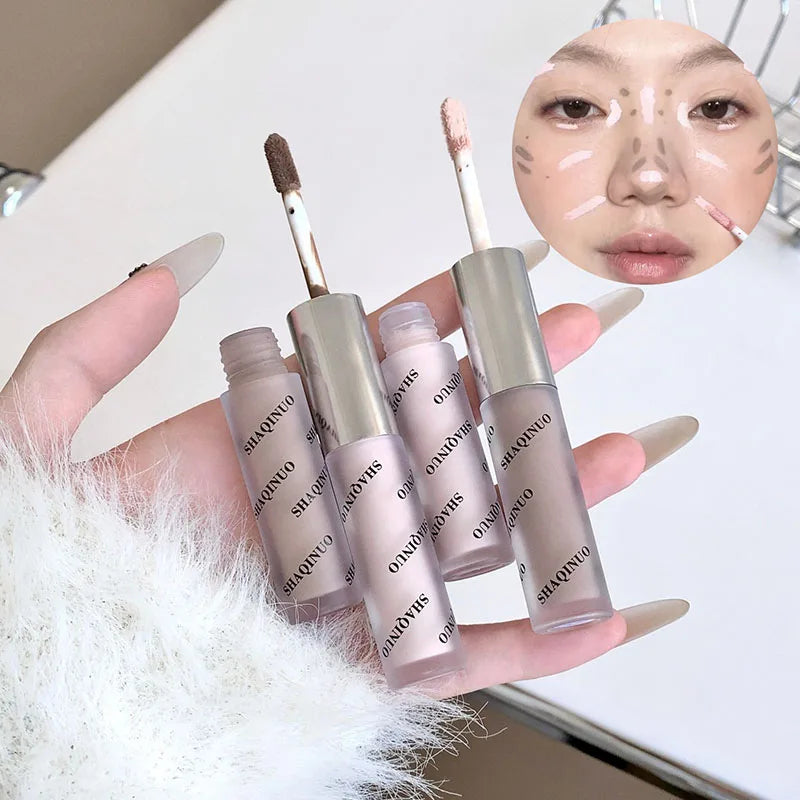 Double-head Nose Shading Contouring Brighten Stick Liquid Natural Waterproofing Grayish-brown Tone Face Contour Brighten Makeup