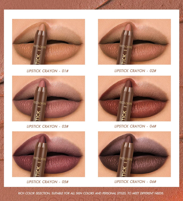 2In1 Matte Lipstick Pencil Waterproof Long Lasting Lip Brown Velvet Lip Liner Pen Lips Makeup Women Cosmetics