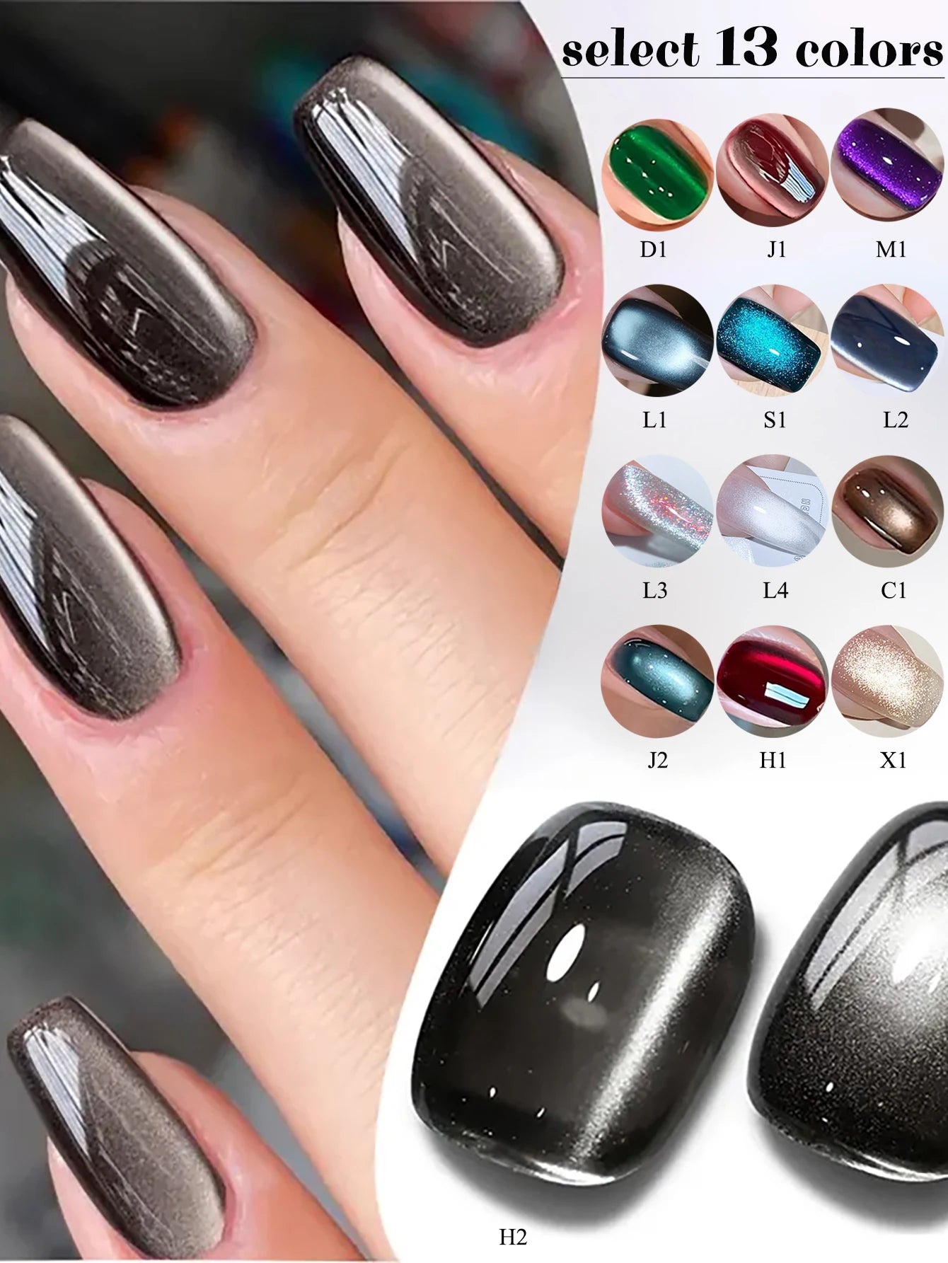 1-21pcs WS Japanese style Sparkling White Gel Nail Polish Fine Sparkling Pink Glitter Cat Eye Nail Gel Nail Art Home DIY