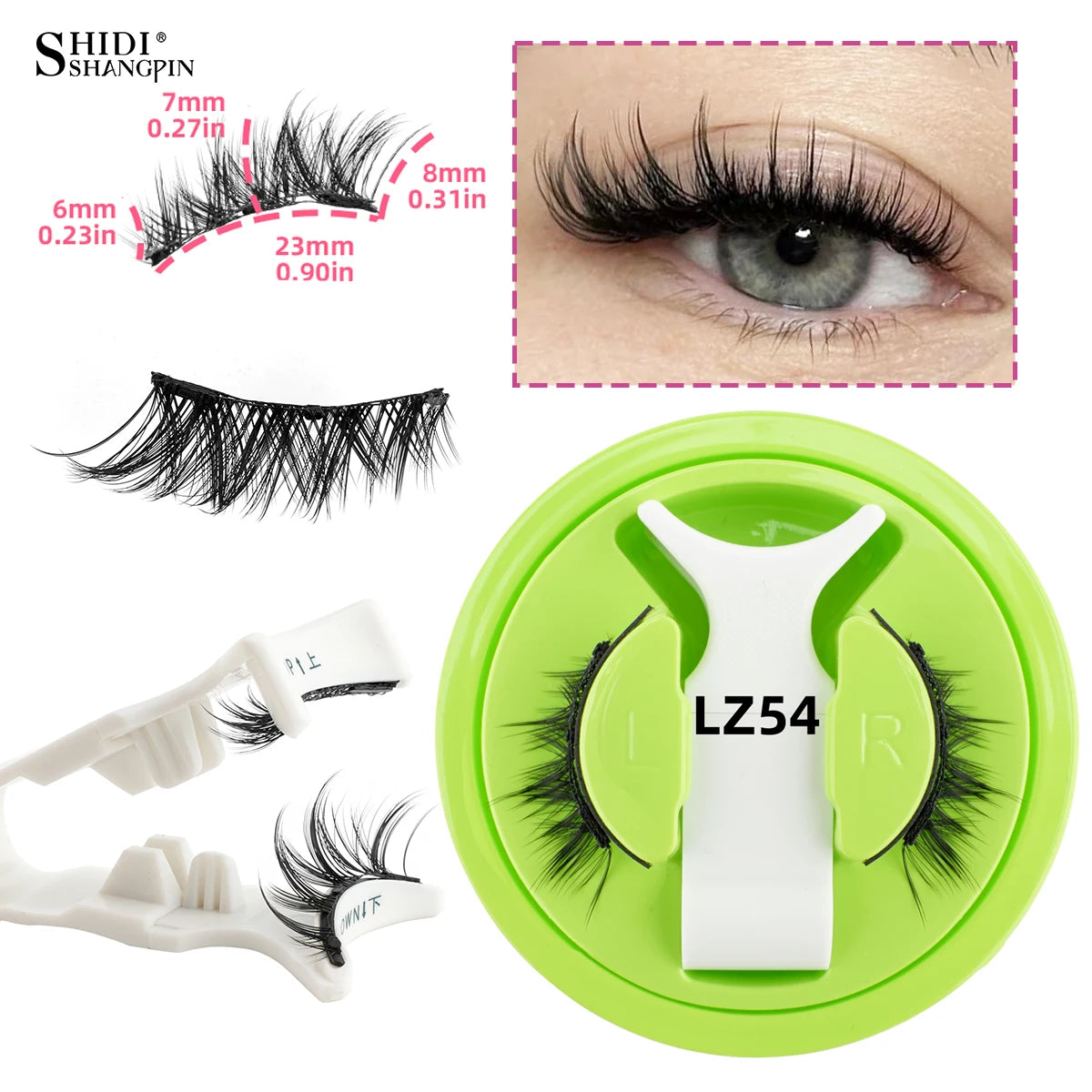 Reusable Magnetic Eyelashes 1 Pair Natural Curly Fluffy Magnetic False Eyelashes No Glue Needed Lashes Makeup with Tweezer Set
