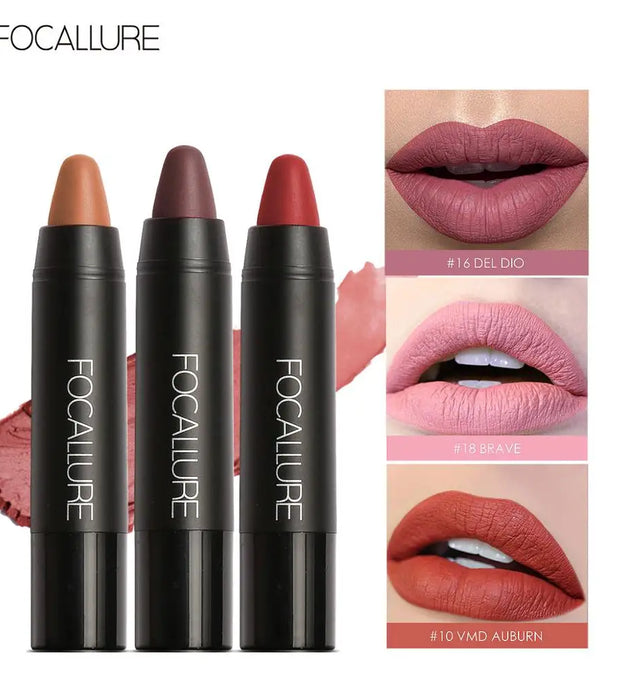 Focallure Matte Lipstick 19 Colors Waterproof Matte Lipsticks Soft Texture Lip Stick Cosmetic Sext Red Nude Lip Makeup Batom