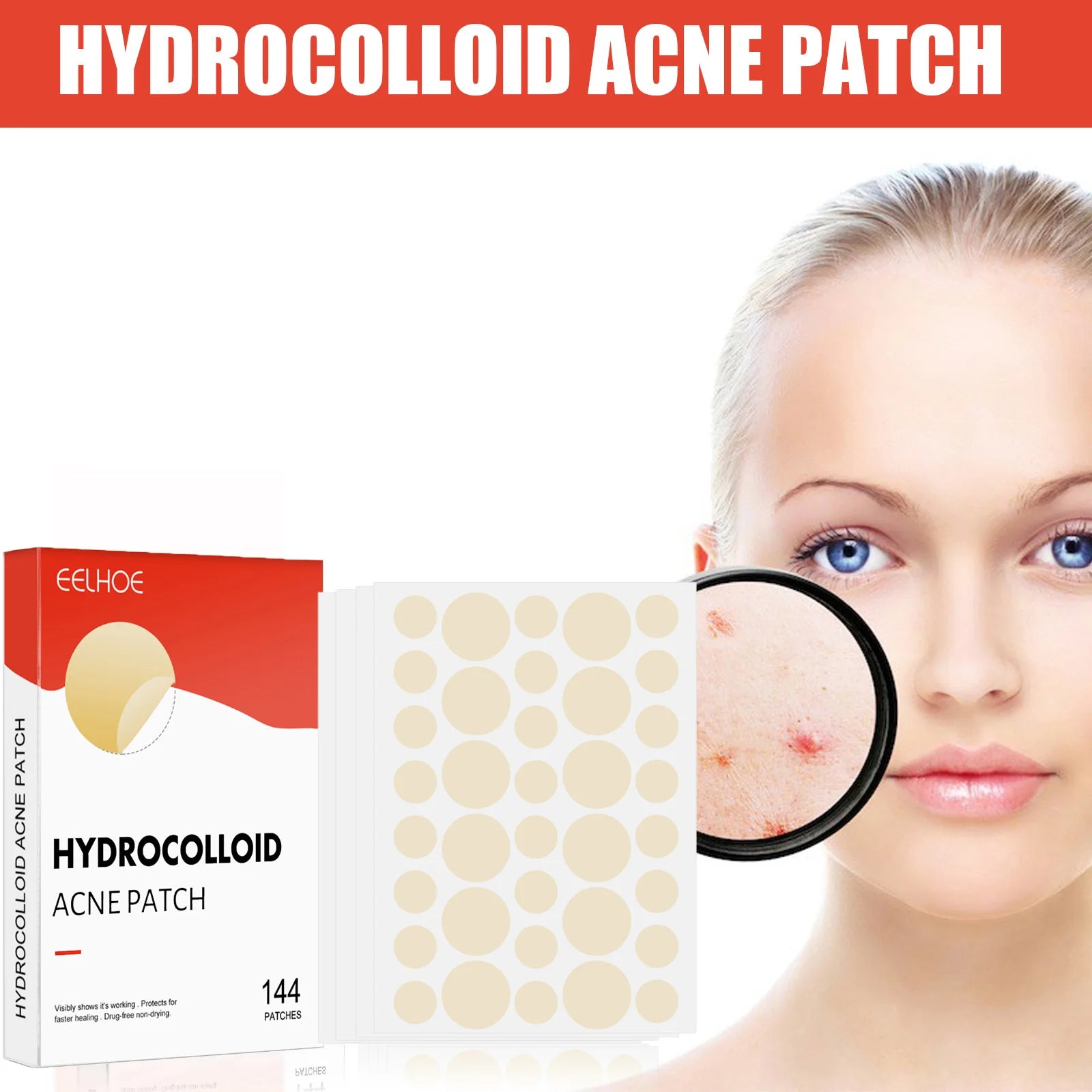 Hydrocolloid Acne Patches 2 Sizes Invisible Makeup-Friendly Pore Care Acne Pimple Patch Breathable for Comedones Treatment - BlissFully