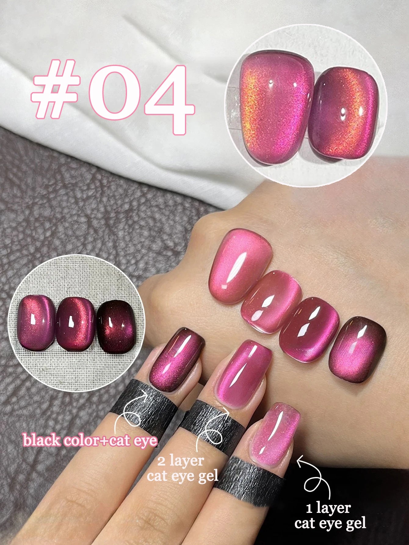 1-21pcs WS Japanese style Sparkling White Gel Nail Polish Fine Sparkling Pink Glitter Cat Eye Nail Gel Nail Art Home DIY