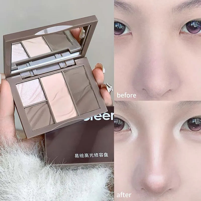Sweet Mint Highlighter Contour Shading Powder Palette Makeup Matte Bronzer Highlight Glitter Brighten Face Blush Nose Contouring