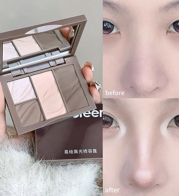 Sweet Mint Highlighter Contour Shading Powder Palette Makeup Matte Bronzer Highlight Glitter Brighten Face Blush Nose Contouring