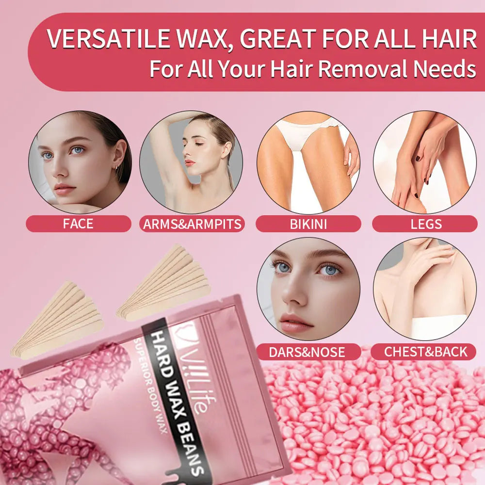 Wax Beans Solid Hair Remover No Strip Depilatory Hot Film Hard Wax Bead Hair Removal for Body Eyebrow Bikini Face Leg
