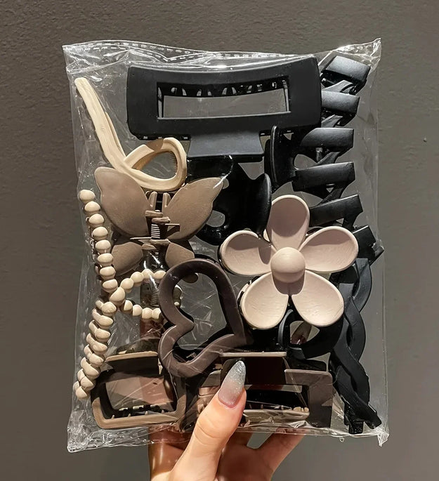 11pcs high-quality matte shark clip back hair accessories for elegant hair styling and headwear