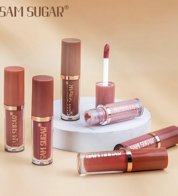 SAM SUGAR 12-Color Lip Gloss Lipstick Set Liquid Matte Velvet Women's Makeup Long-Lasting Waterproof Christmas gift