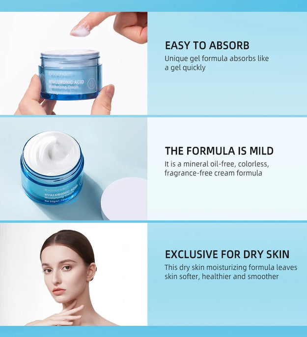 Hyaluronic Acid Gel Cream Hydrating Face Moisturizer For Hydrate&Smooth Extra-Dry Skin Nourishing Improve Dryness Facial Lotion