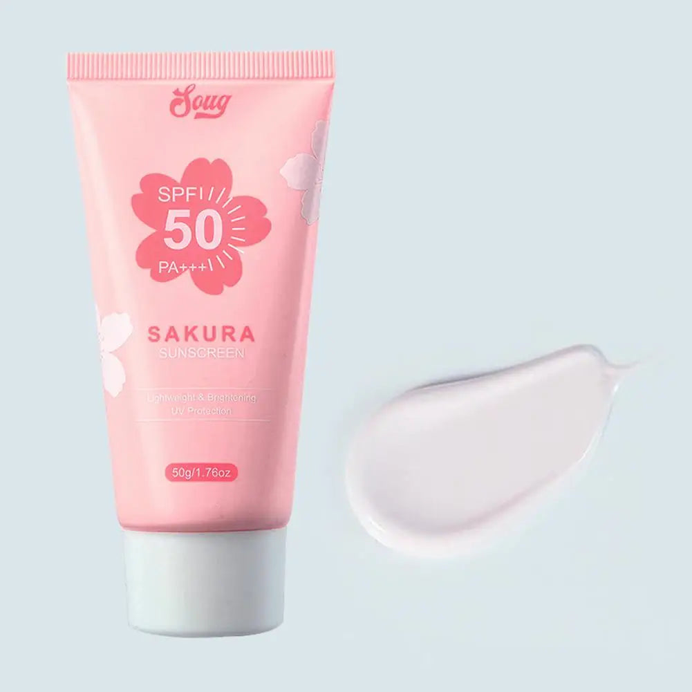 Facial Body Sakura Sunscreen Face Makeup Primer Sunblock Skin Protective Cream Oil-control Moisturizing SPF50 PA+++ Makeup Base