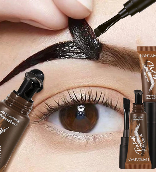 Tear-Off Eyebrow Gel And Brush Combined Long-Lasting Intense Color Sweat-Resistant Semi-permanent Peeling Brow Tint Eye Makeup