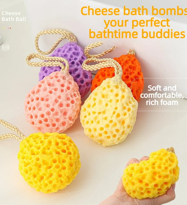 Soft Mesh Shower Sponge Ball Nylon Baby Cleaning Brush Shower Foam Body Cleaner Exfoliating Scrub Shower Ball Bathroom Products