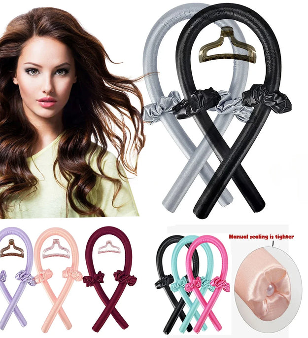 Heatless Curling Rod Headband No Heat Silk Curls Ribbon Hair Rollers Sleeping Soft Headband Lazy Hair Curlers Hair Styling Tools