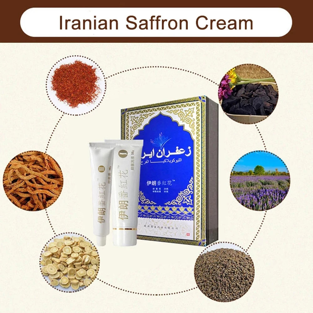 Cream White Iranian Saffron Cream Vulva leukoplakia Iran Vagina care Repair Massage Cream Feminine Intimate Hygiene Health Care