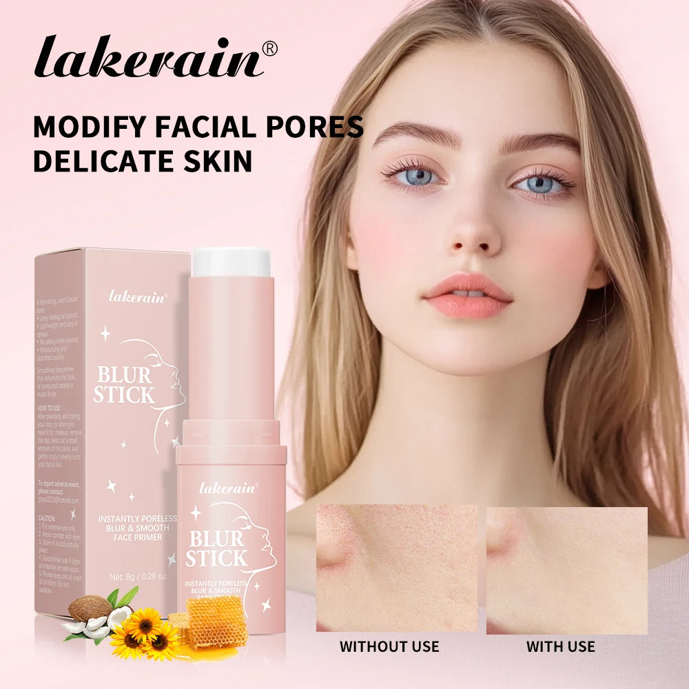 Blur Stick Invisible Pore Primer Moisturizing Face Primer Makeup Base Oil-control Water & Sweat Resistant Matte Barrier Primer
