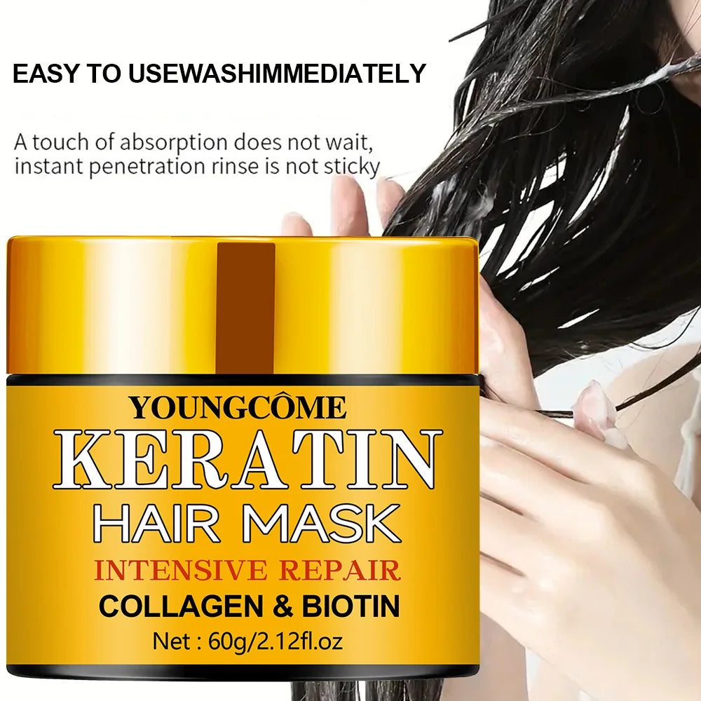 Hair Repairs Hair Mask Essential Oil Nourishing for Dry Damaged Biotin Collagen Keratin Treatment Hairs Conditioner Hair - BlissFully