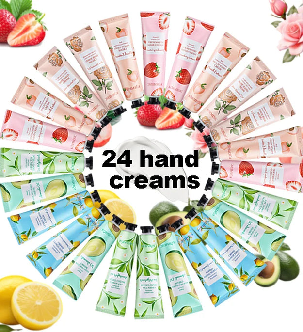 24PCS Hand Cream, Hydrating & Moisturizing, Nourishes and Cares for Hands, Prevents Dryness and Cracking in Autumn and Winter