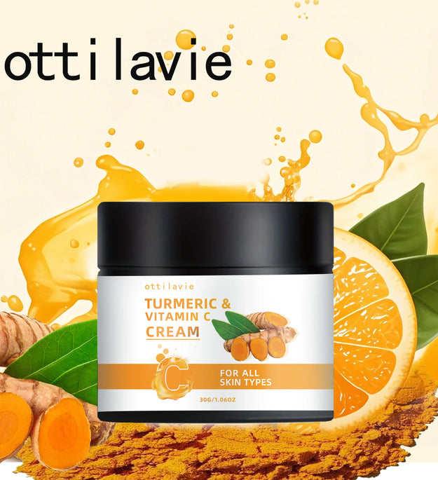 Turmeric & Vitamin C Cream -Lightweight Nourishment for Face& Neck, Fast-Absorbing HydrationAll Skin Types