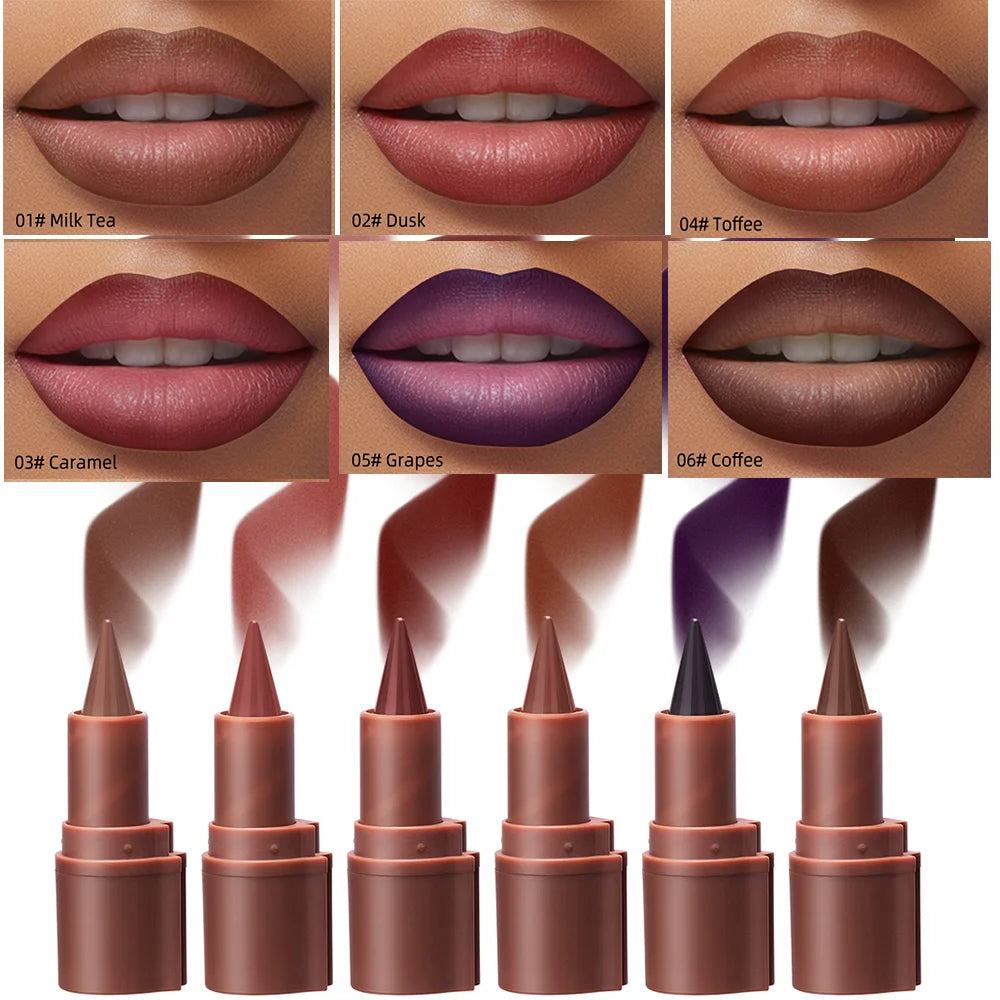 Lakerain Lip Liner Matte Black Brown Velvet Lipstick Waterproof Non Sticky Contouring Tint Lipliner Crayon Lip Makeup
