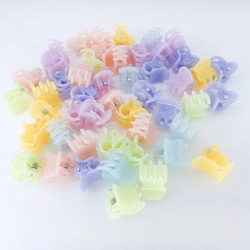 10Pcs/Lot Hair Claw Clips for Women 1.0 1.5cm Small Black Brown Transparent Plastic Mini Claws Kids Hair Styling Accessories