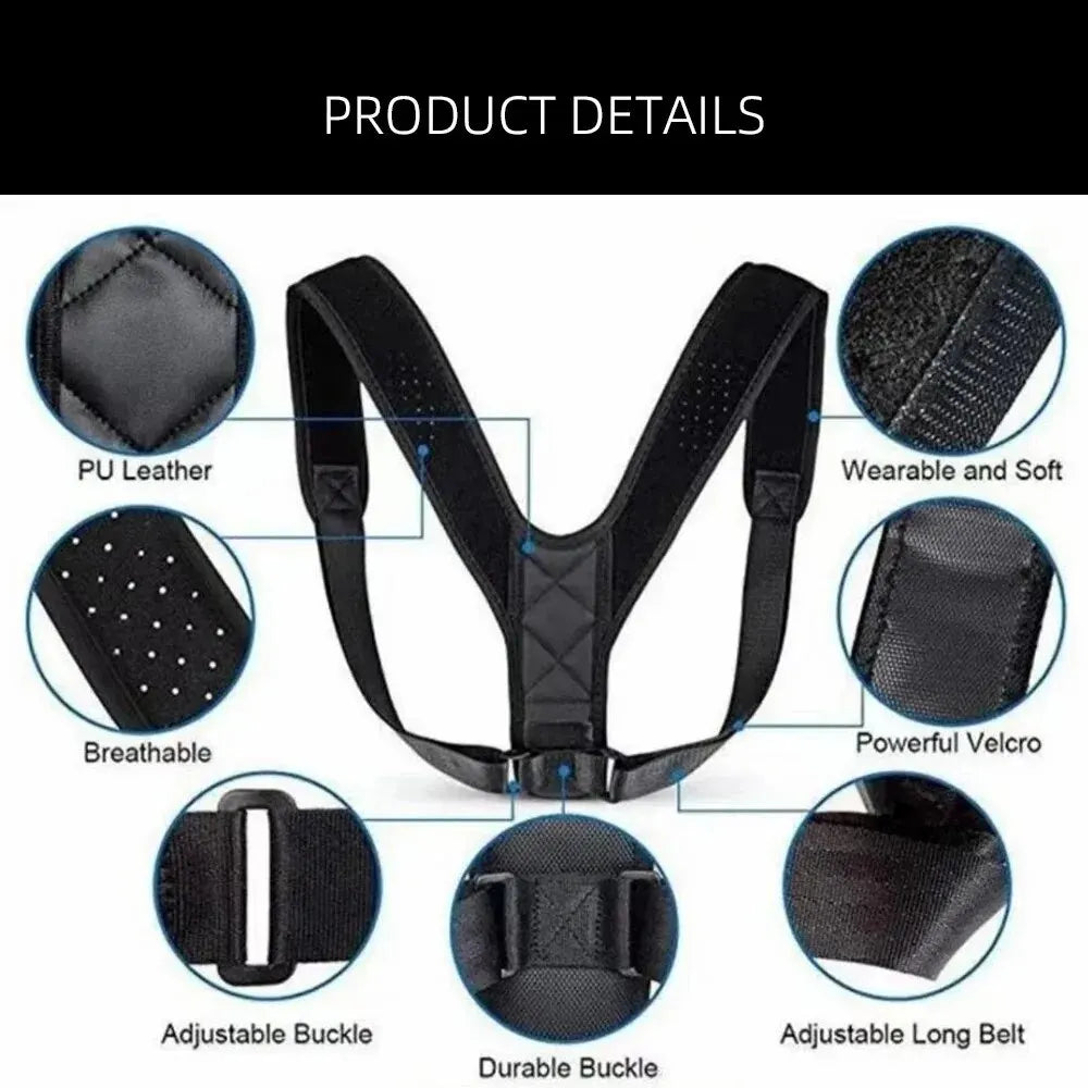 Back Posture Correction Belt Hunchback Prevention Correction of Sitting Posture Unisex Breathable Body Shaping - BlissFully