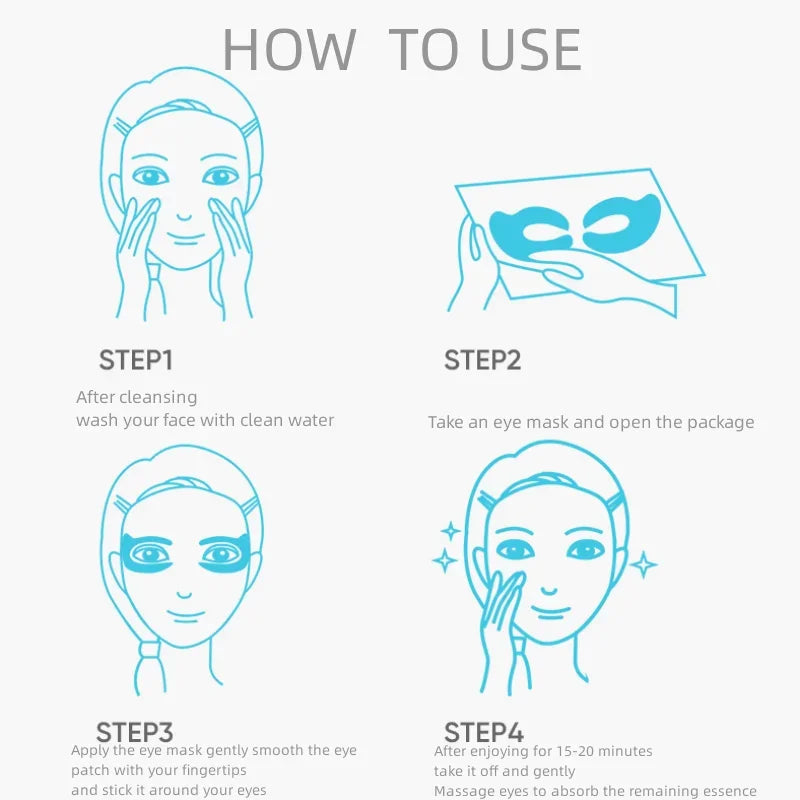 Collagen Eye Mask Wrinkle Remove Eyes Patches Firming Lifting Fade Fine Lines Hyaluronic Acid Moisturizing Smooth Eye Skin Care - BlissFully