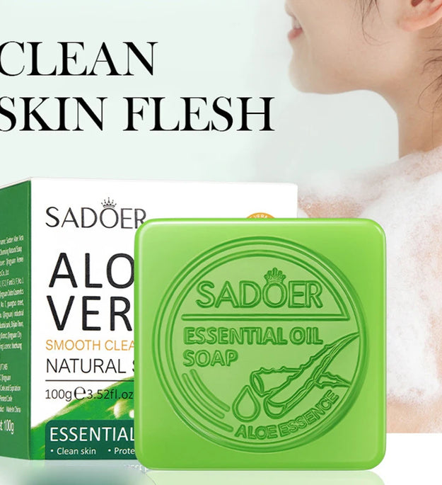 SADOER Aloe Facial Soap Face Wash Foam Facial Cleanser Moisturizing Firming Hydrating Oil Control Body Bathing Handmade Soap