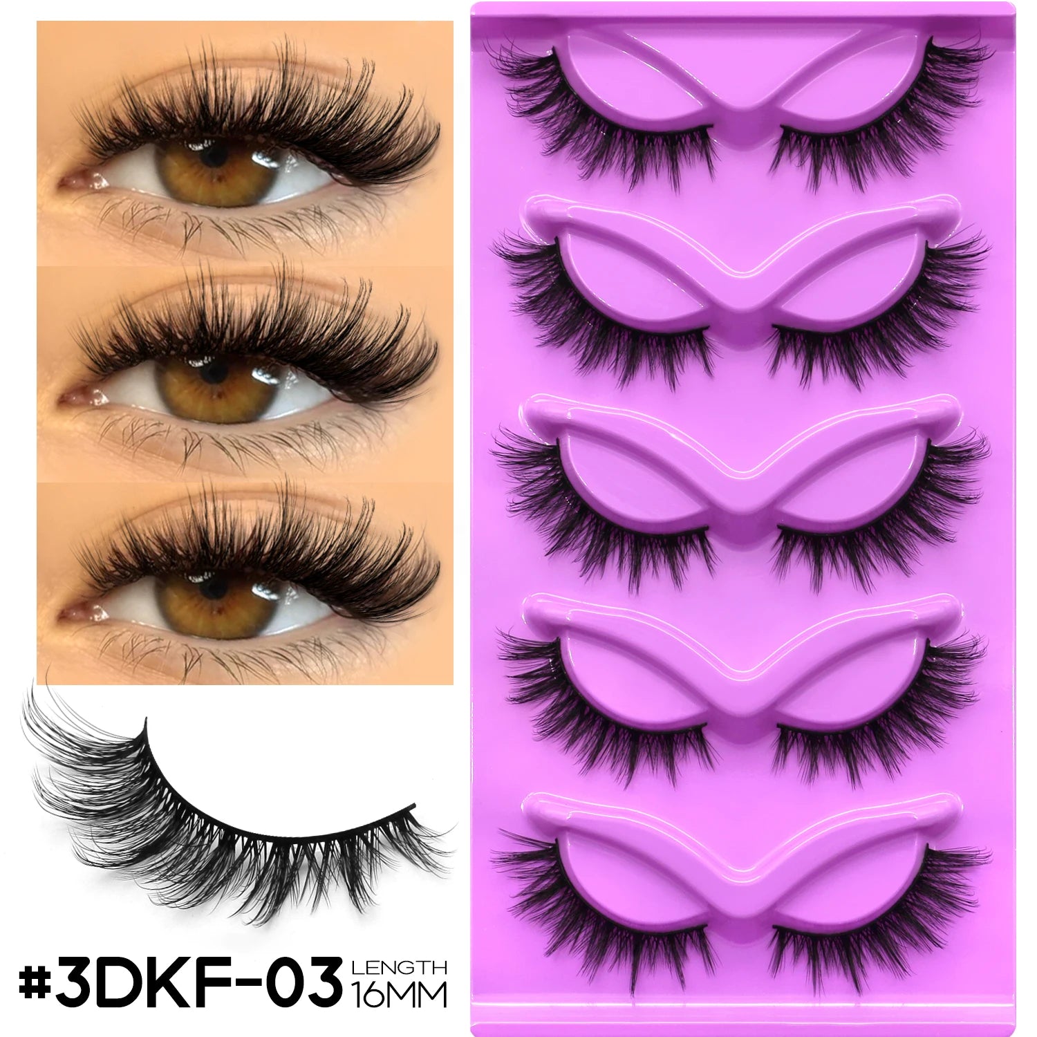 GROINNEYA Fluffy Cat Lashes 3D Faux Mink Lashes Soft Full Thick Eyelashes Wispy False Eyelashes Curly lashes wholesale lashes