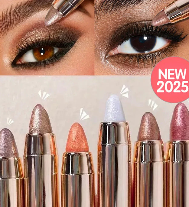 6 Colors Double-Ended Eyeshadow Stick – Waterproof, Long-Lasting, Matte & Glitter, Contour, Highlight, Certified, Unisex