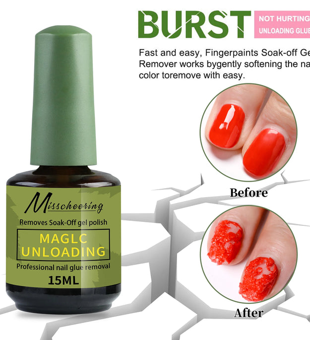 Misscheering 15ml Magic Fast Nail Gel Polish Remover Clean UV Soak Off Semi Permanent Varnish Nail Art Removal Tools Manicure