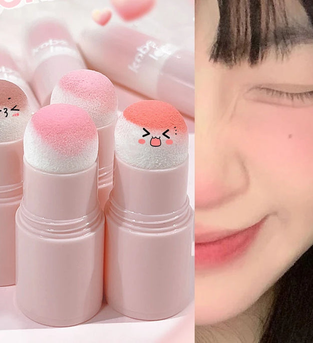Double-ended Blush Stick Soft Face Brightening Contouring Shadow Blusher Powder Peach Pink Cheek Tint Korean Makeup Cosmetics