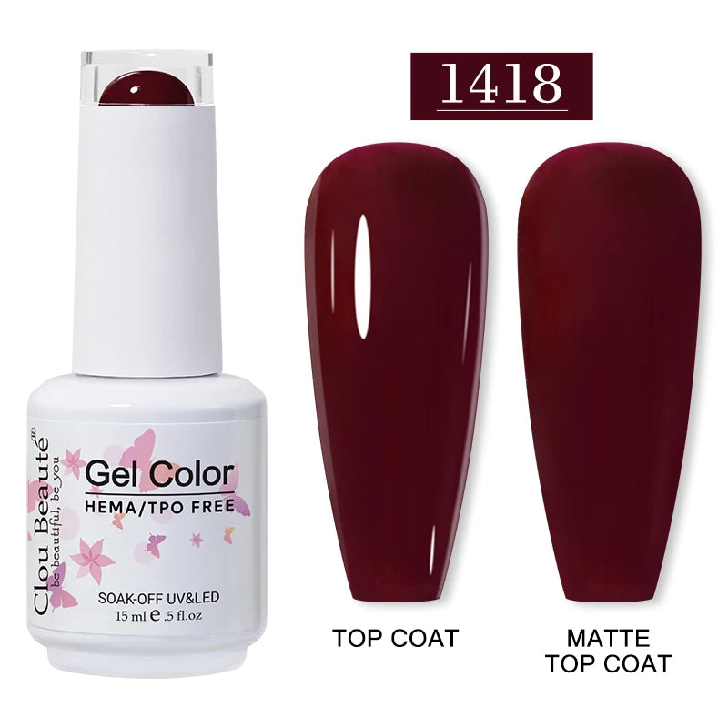 Clou Beaute 15ml HEMA TPO FREE Gel Nail Polish Vernis Semi Permanent UV Nail Art Varnish Lakiery Hybrydowe Manicure Gel Polish