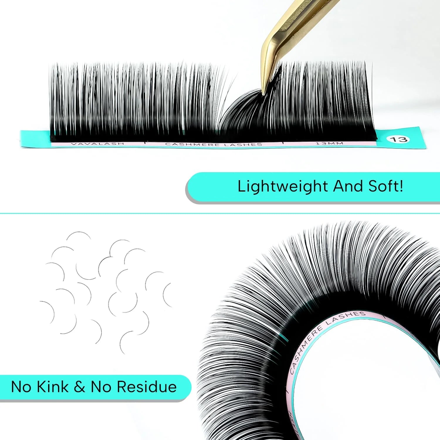 VAVALASH Cashmere Volume Lashes Classic Lashes Extensions Trays C CC D DD Curl Eyelash Extension Supplies for Makeup