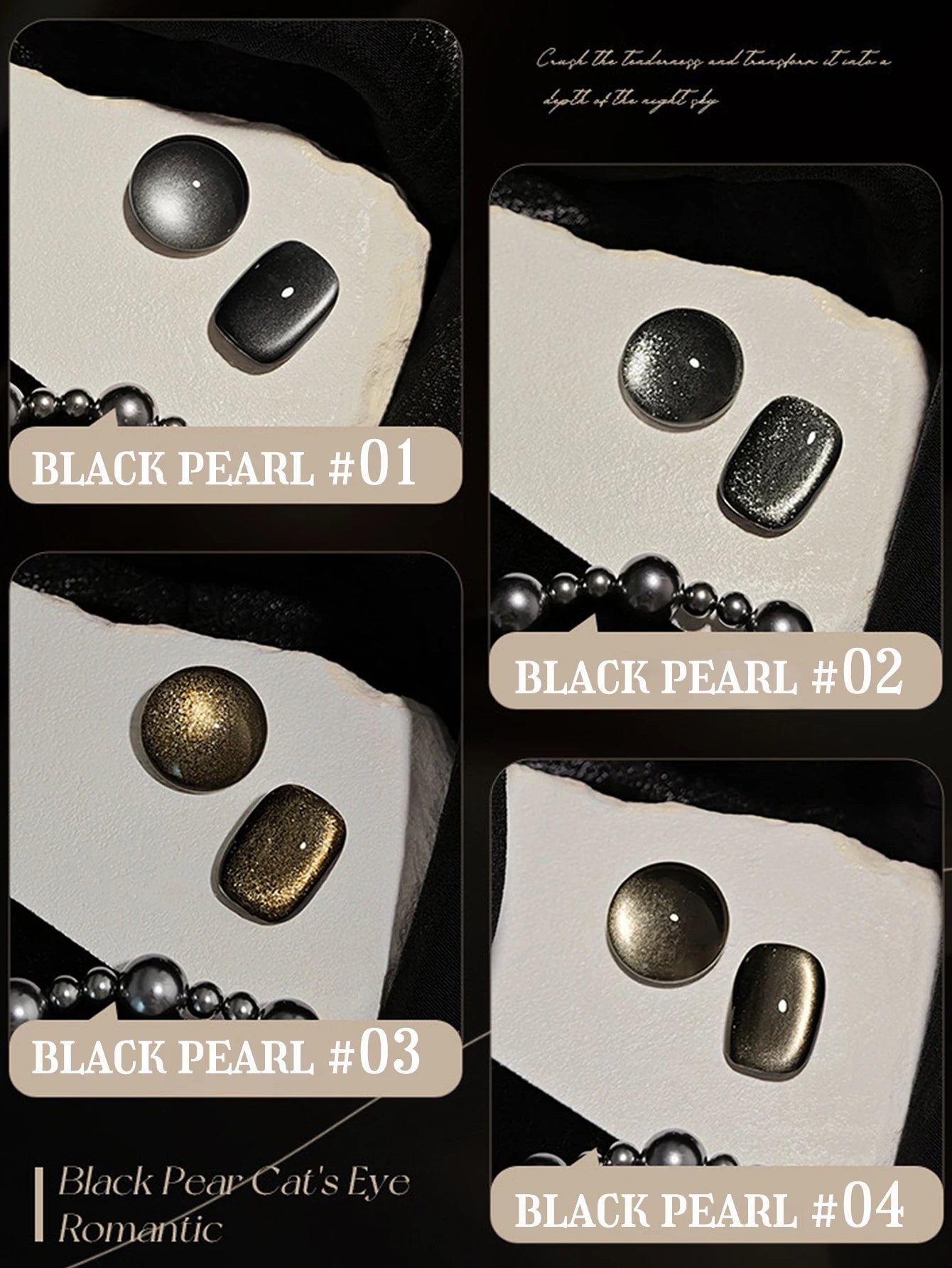 WS Black Glass Cat Magnetic Gel Nail Polish Punk Style Nail Art Manicure Varnis Semi Permanent Gel for Winter Nail Supplies