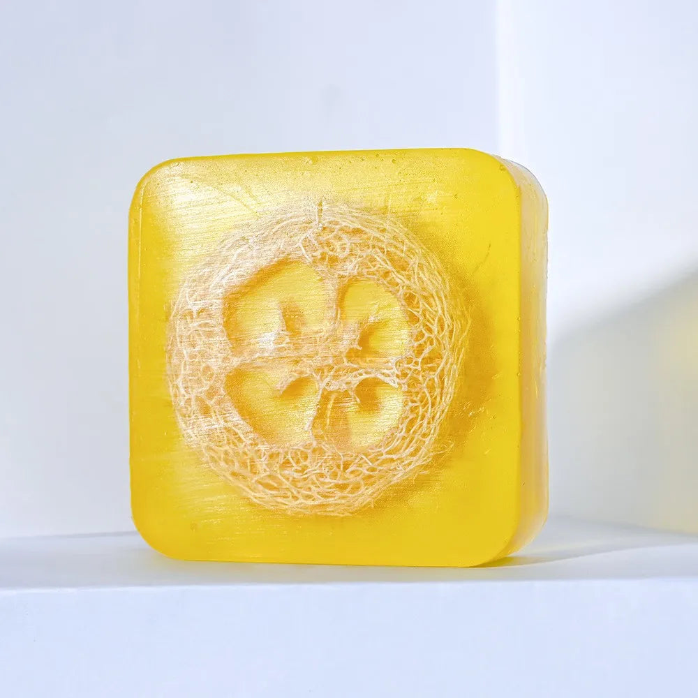100g Lemon Oil And Loofah Soap Natural Organic Handmade Soap Facial Cleansing Whitening Acne  Essential Oil Soap