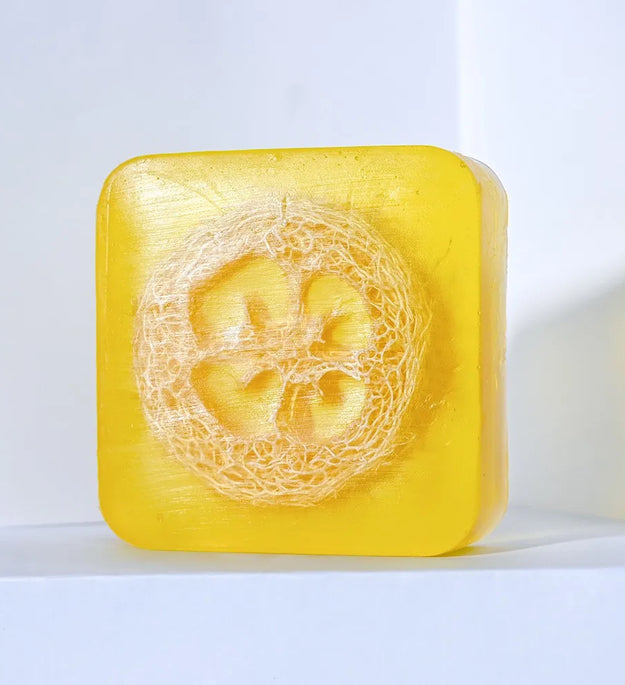 100g Lemon Oil And Loofah Soap Natural Organic Handmade Soap Facial Cleansing Whitening Acne  Essential Oil Soap