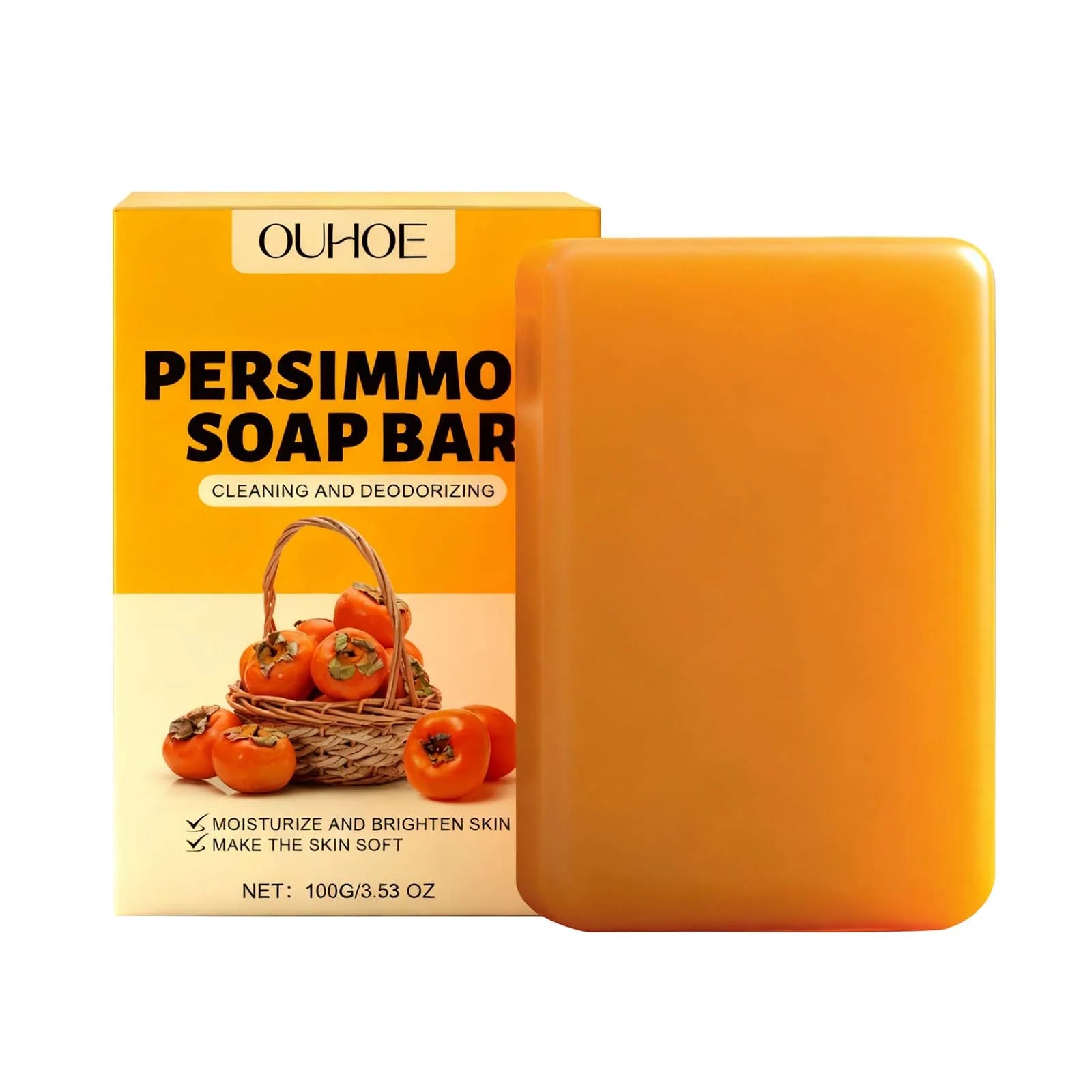 Persimmon Fresh Bath Soap Gentle Care Nourishes and Moisturizes Skin Cleanses Leaves Fragrance Hydrates Beautifies Skin