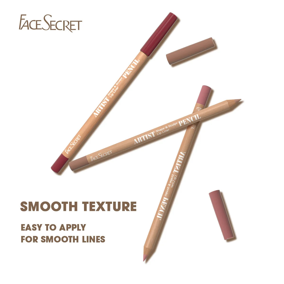 Face Secret 3Pcs Long-Lasting Velvet Lip Liner Matte Lipstick Waterproof Perfect Gift for Christmas Day, Lip Liner Set