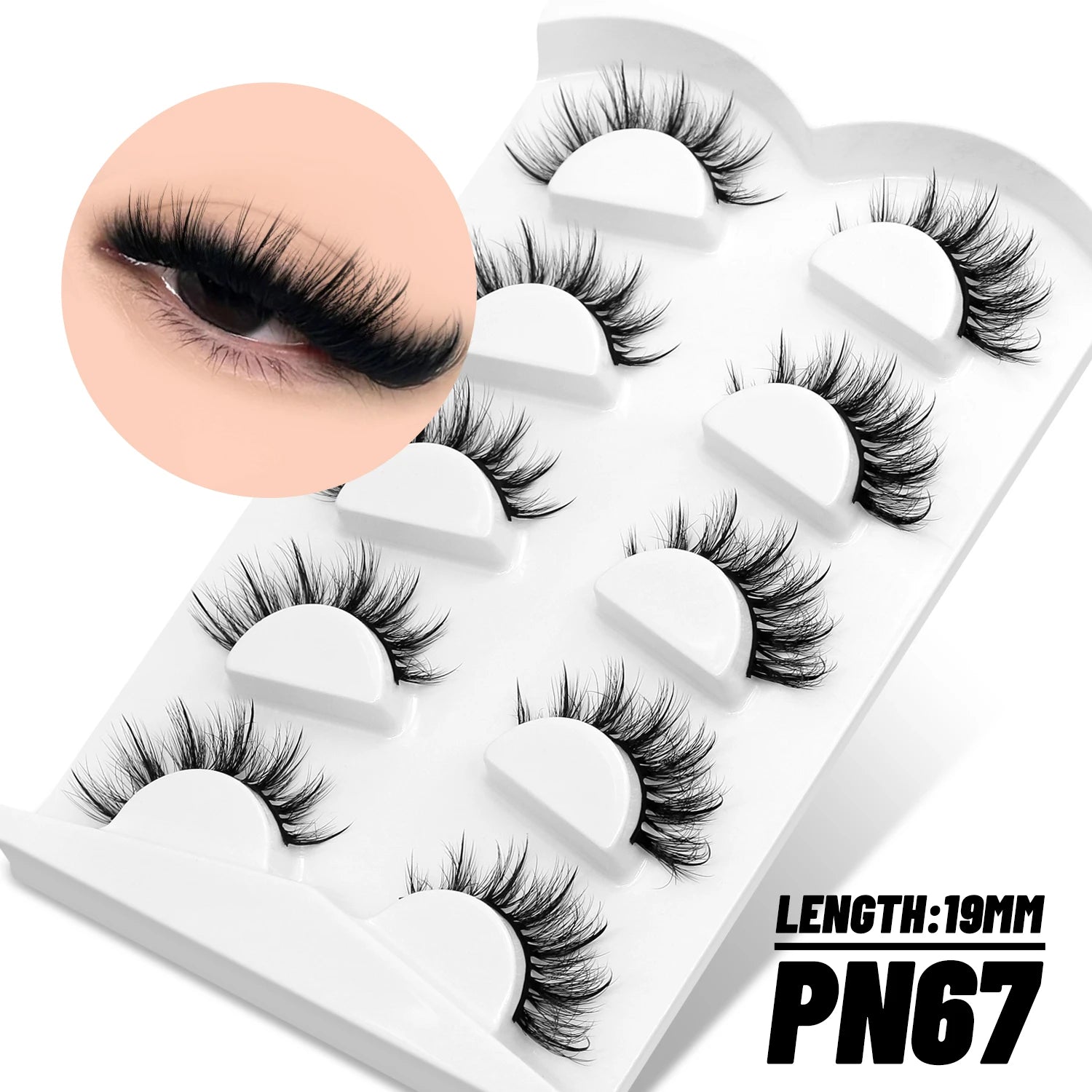 GROINNEYA Fluffy Eyelashes 3D Mink False Lashes Fluffy Soft Cross Manga Lashes Wispy Volume Mink Lashes Dramatic Makeup