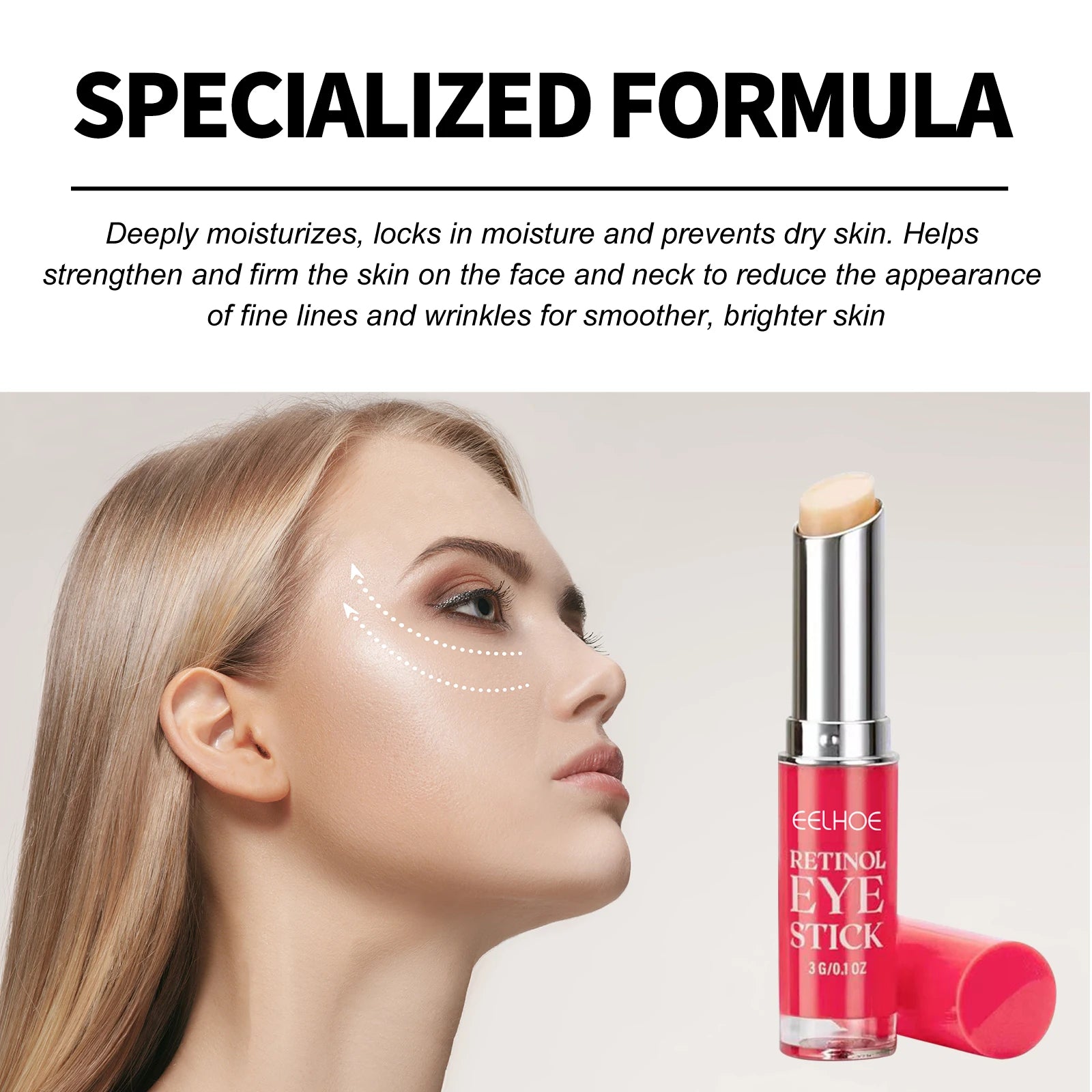 Retinol Eye Cream Stick Lightening Dark Circles Anti-Puffiness Smooth Brightening Moisturizing Firming Under Eye Treatment Care