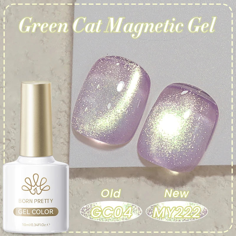 BORN PRETTY 10ml Cat Magnetic Gel Sparkling Ultra Gold Glitter Soak Off UV LED Gel Nail Art Varnish Manicure Valentine's Day