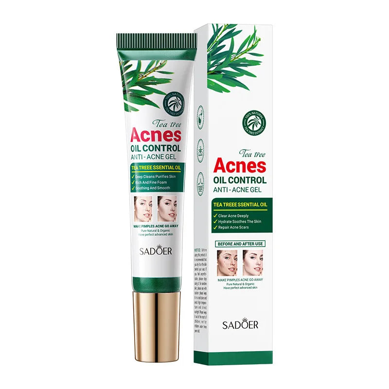 SADOER Tea Tree Acne Removing Cream Facial skincare Oil Control Face Gel Creams Hydrating Moisturizing Facial Cream Skin Care - BlissFully