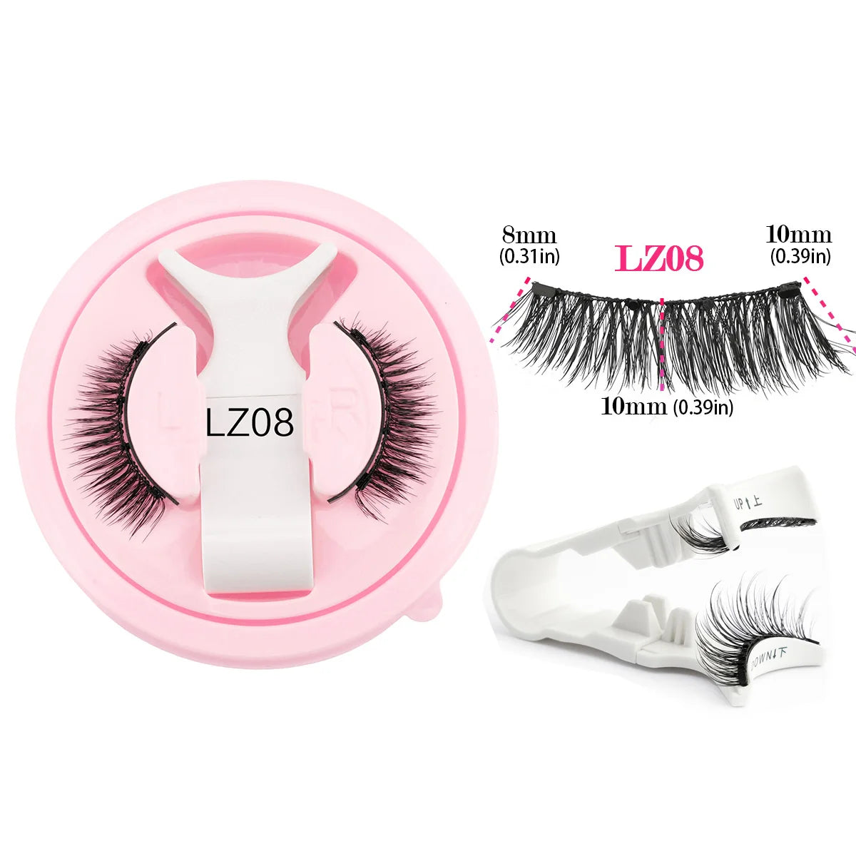 Lanjinglin Magnetic Eyelashes 1 Pair Natural Faux Mink Lashes Reusable False Eyelashes Tweezer Set Eyelash Extension Makeup Tool