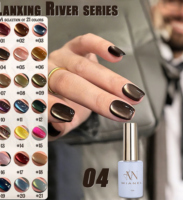 MIANEL 12ML 2026 Maillard Black Brown Cat Eye Gel Nail Polish Black Nails White Nails Nail Art Red Nails 1-21pcs