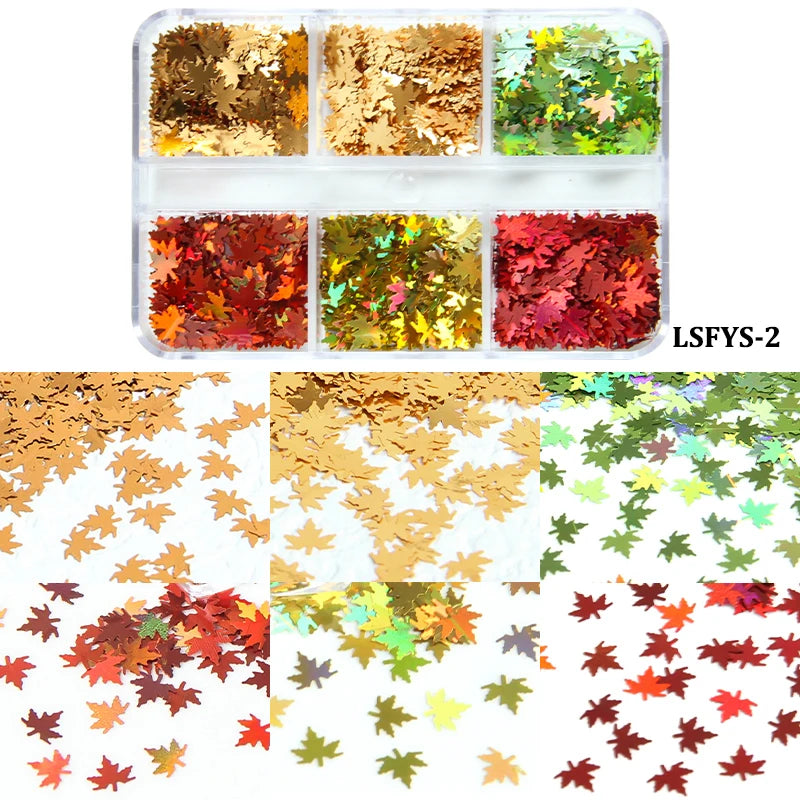 6Grids Holographic Square Nail Art Glitter Sequins Laser Ball Decoration Flakes Manicure Nails Supplies Professional Accessories