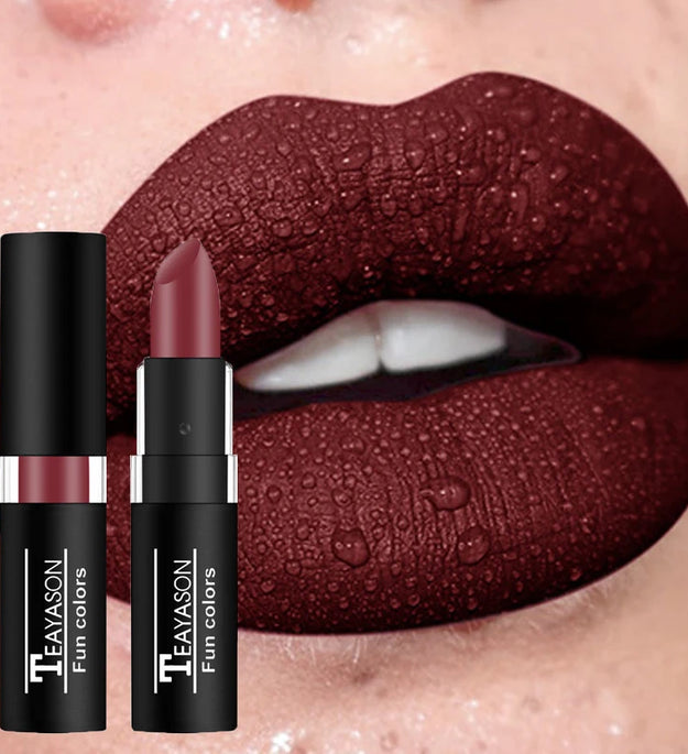 Punk Dark Wine Red Lipsticks Waterproof Easy To Color Makeup Sexy Red Lipstick Matte White Black Lip Gloss Facial Body Painting