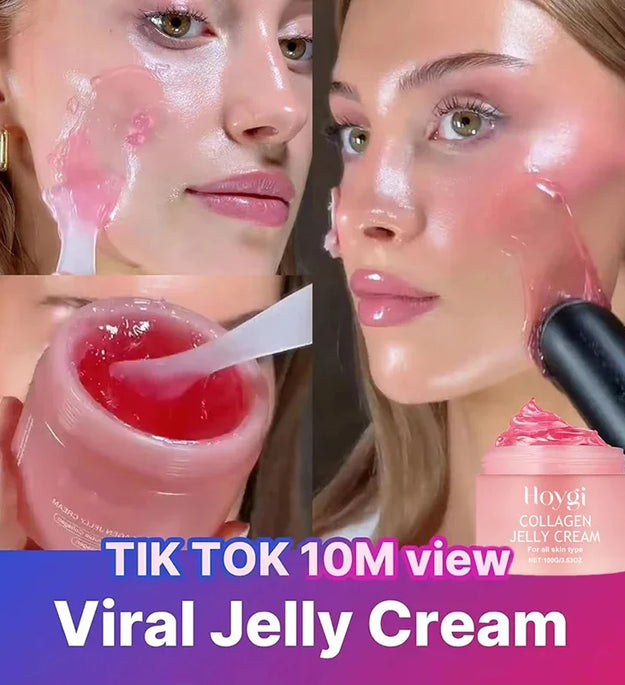 100g Jelly Face Cream Collagen Soft SPA Nourishing Moisturize Face Shrinks Pores Remove Comedones Jelly Essence Korean Skin Care - BlissFully