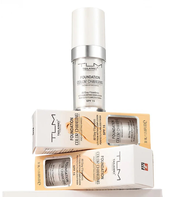 Warm Change liquid foundation sunscreen lasting oil control easy to apply makeup waterproof portable