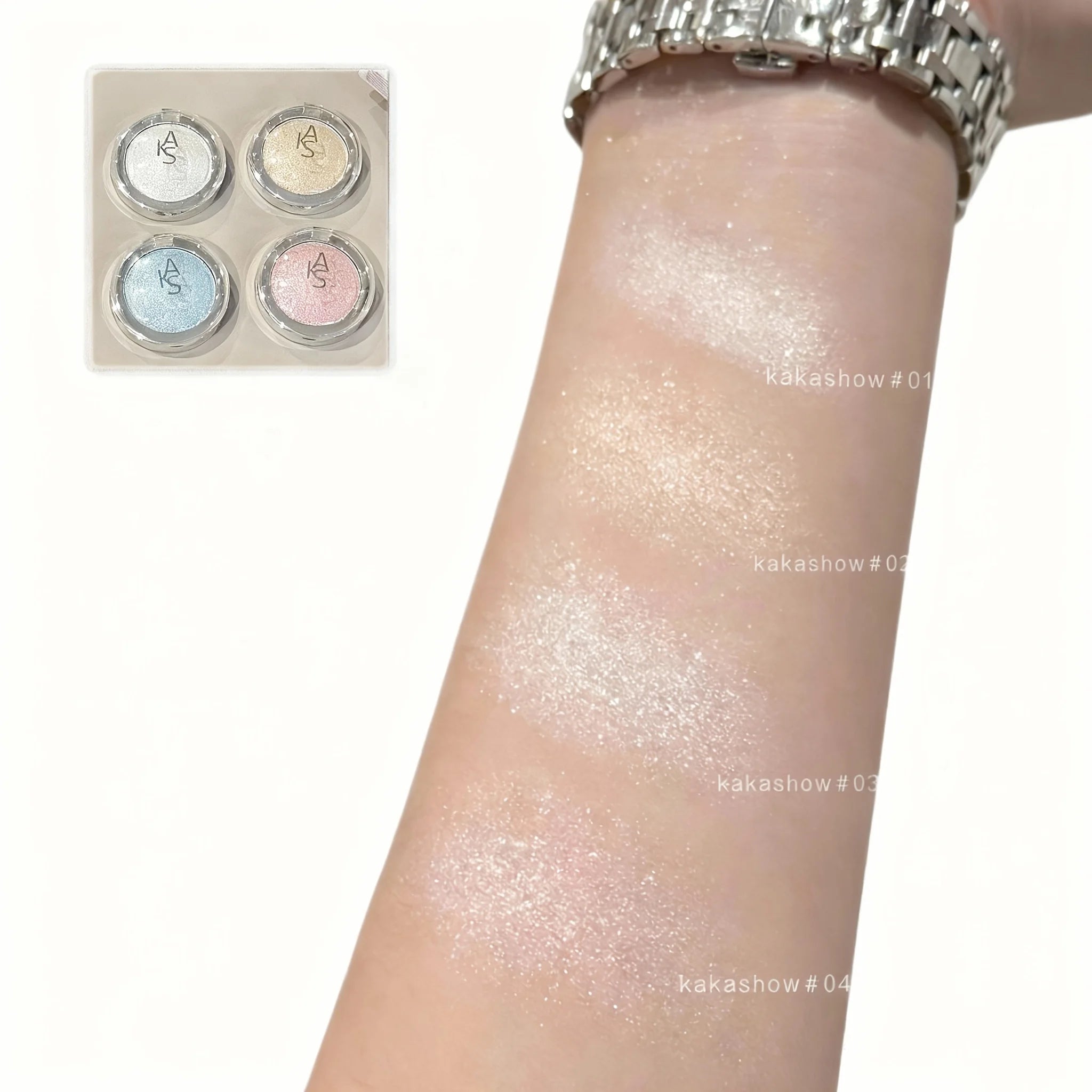 Kakashow Shimmer Highlighter Cream Pearlescent Fine Shimmer Long-Lasting Makeup That Doesn'T Come Off Eye and Face Brightening Single Color Highlighter Cream Cosmetics Valentine's Day Gift